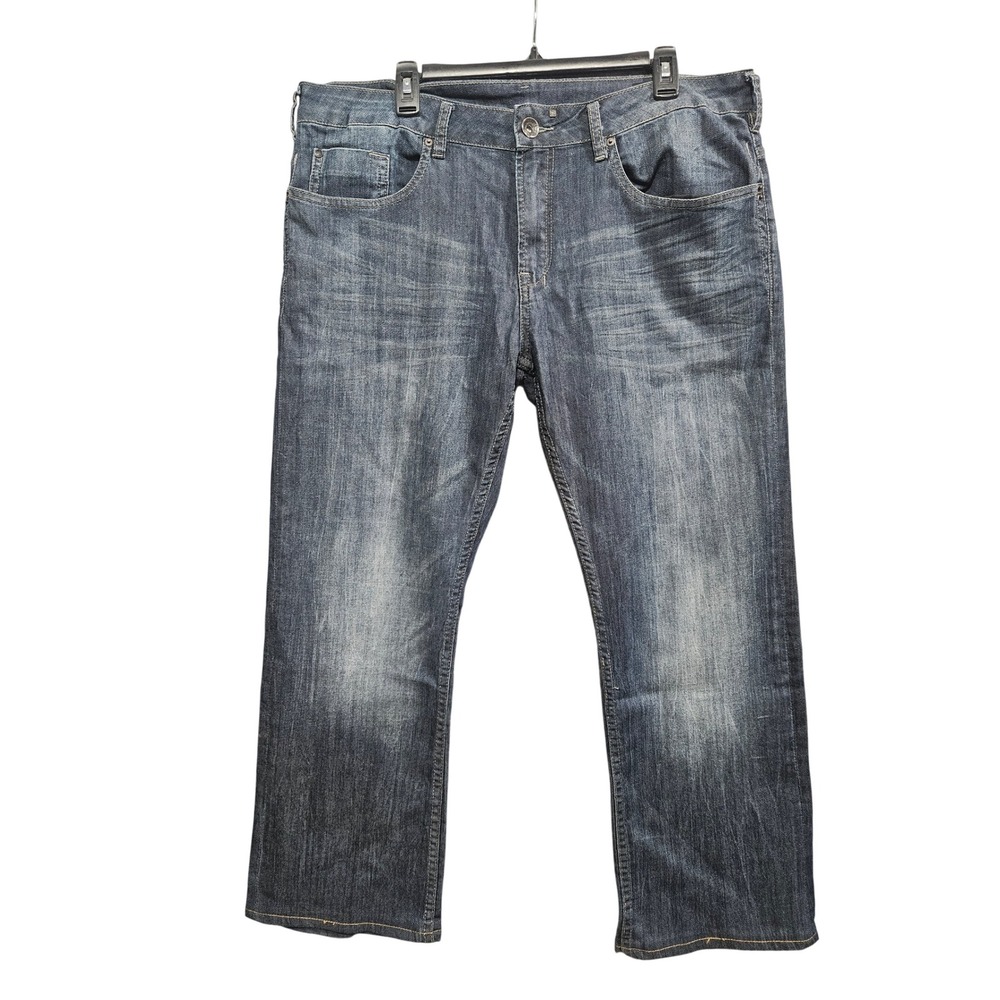 Buffalo David Bitton Six-X Slim Straight Stretch Jeans Mens 36x30 Dark Wash Blue